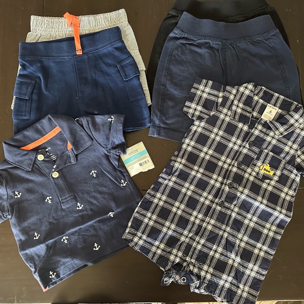 7 Piece Bundle! 6 Month! Top, Shorts, Romper!